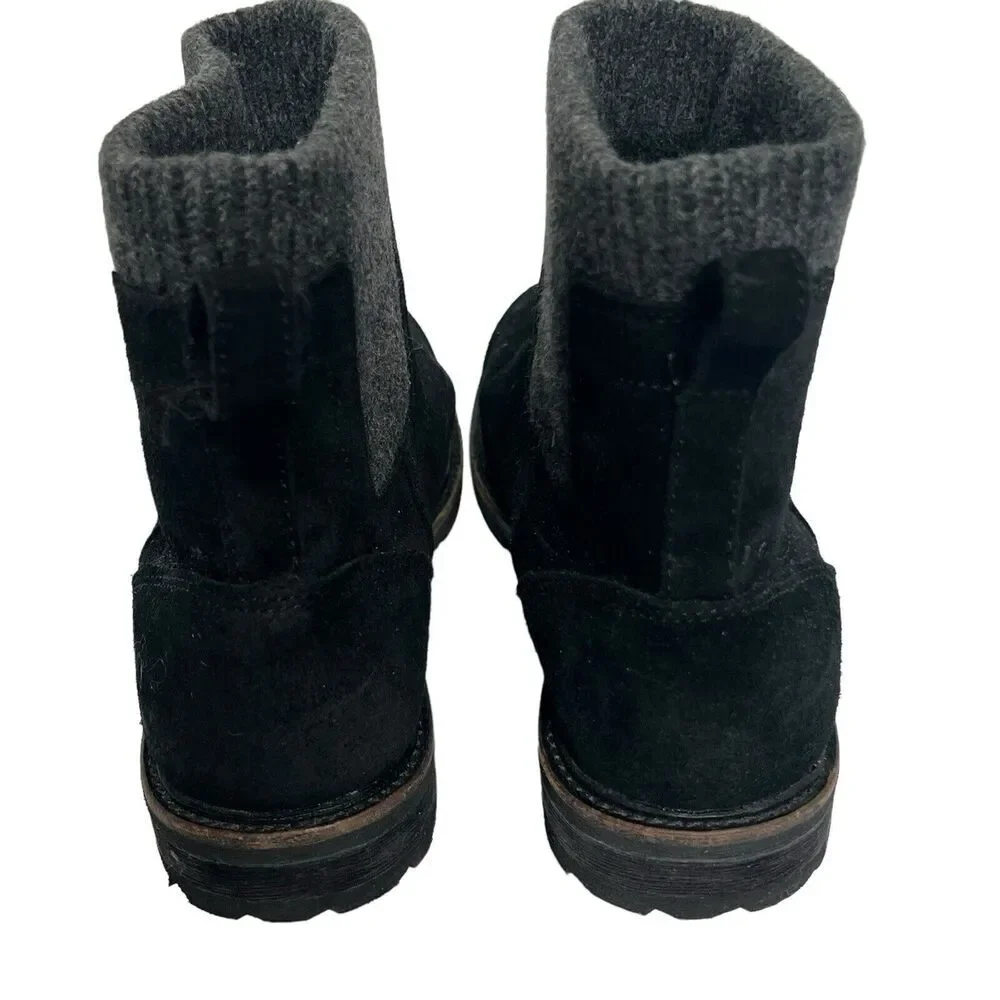 LL Bean Black East Point Waterproof Suede Chelsea Ankle Boots Size 9